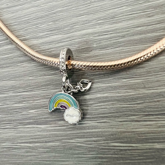Silver plated & Enamel Rainbow charm - Picture 4 of 5